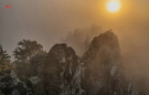 Sonnenaufgang auf der Bastei-Versuch eines Fotos