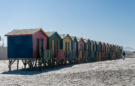 Strandhäuse am Strand von Muizenberg